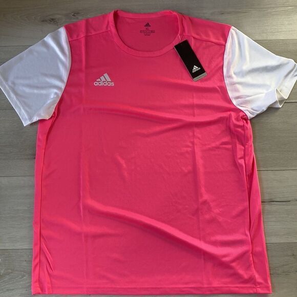 Adidas‎ ESTRO 19 JERSEY JR - PINK FOOTBALL SHIRT Size XL in pink and white NWT - Picture 9 of 11